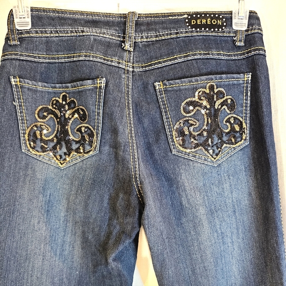 Dereon Sz 5/6 Sequin Pocket Jeans - Picture 6 of 9